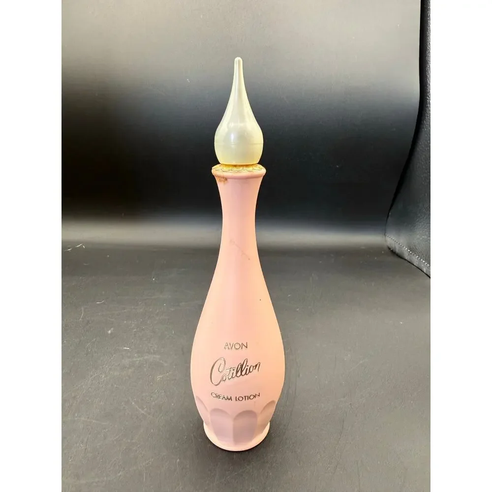 Avon Cotillion Cream Lotion Pink GENIE Bottle 4oz - 1965 - 7.75” Tall - Picture 6 of 6